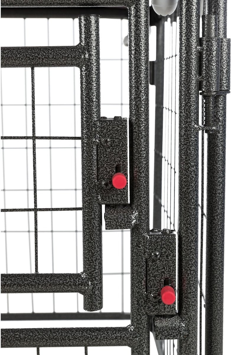 TRIXIE Deluxe Outdoor Dog Kennel with Cover & Secure Lock, Black/Burgundy, Medium