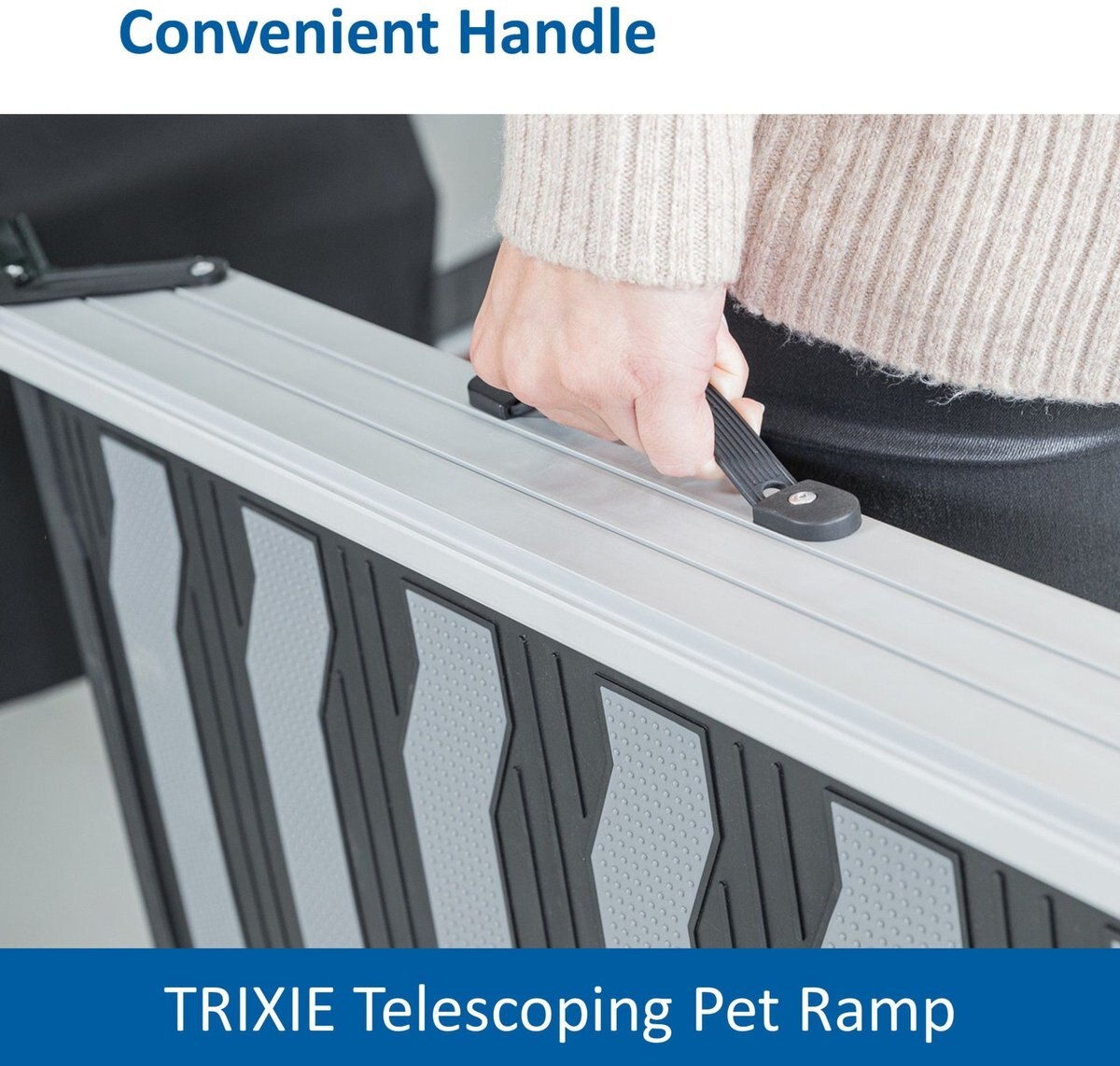 TRIXIE 69-in Heavy Duty Telescoping Dog Ramp, Silver/Black - Chewy.com