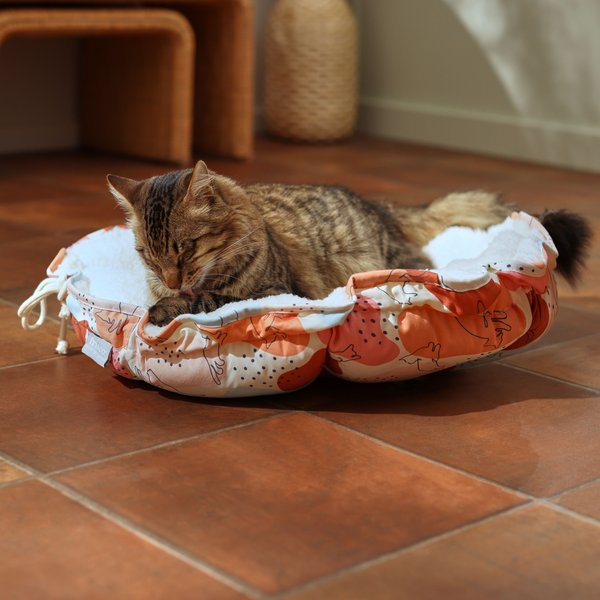 Frisco Flower Adjustable Cat Bolster Bed, Calico Cat slide 1 of 7