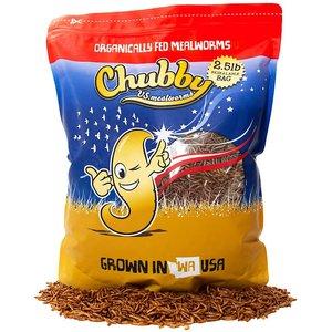 Chubby Mealworms Dried Mealworms Non-GMO Chicken Treats, 2.5-lb bag
