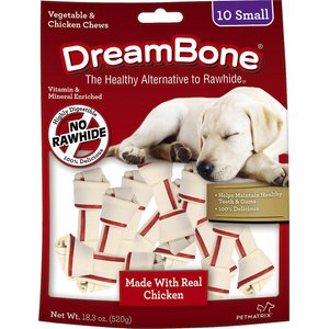 DreamBone Small Chicken Chew Bone Dog Treats, 60 count