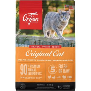 ORIJEN Original Grain Free Dry Cat Food 4 lb bag bundle of 2