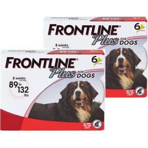 Frontline Plus Flea & Tick Spot Treatment for Extra Large Dogs, 89-132 lbs, 12 Doses (12-mos. supply)