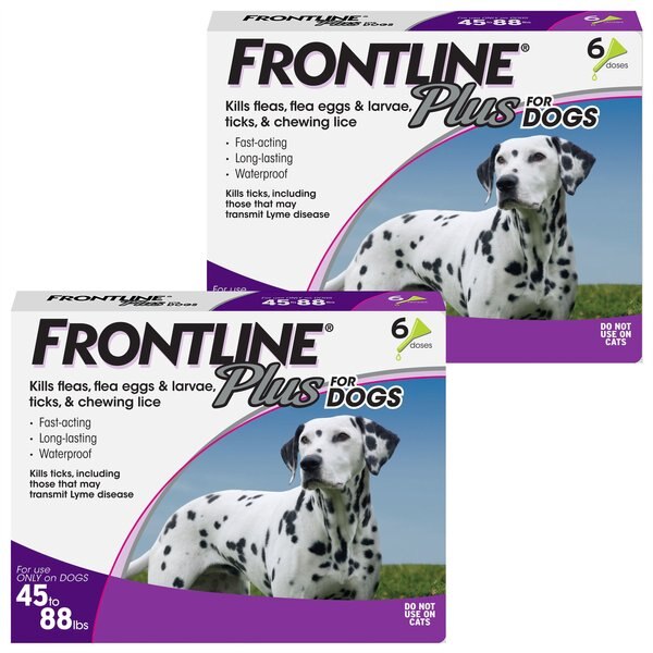 FRONTLINE PLUS Flea & Tick Spot Treatment for Large Dogs, 4588 lbs, 12
