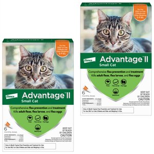 Advantage II Flea Spot Treatment for Cats, 5-9 lbs, & Ferrets, 12 Doses (12-mos. supply)