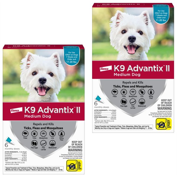 K9 Advantix II Flea & Tick Spot Treatment for Dogs, 11-20 lbs,12 Doses (12-mos. supply) slide 1 of 8