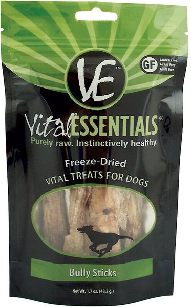 Vital Essentials Bully Sticks Freeze-Dried Raw Dog Treats, 1.7-oz bag, bundle of 6 slide 1 of 7