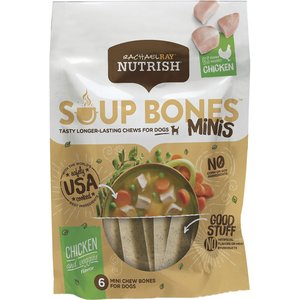 Rachael Ray Nutrish Soup Bones Minis Chicken & Veggies Flavor Dog Chew Treats, 4.2-oz bag, bundle of 3