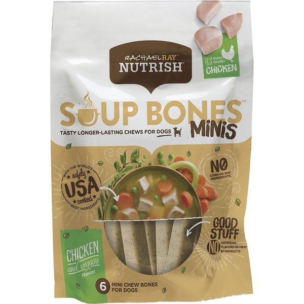 RACHAEL RAY NUTRISH Soup Bones Minis Chicken & Veggies Flavor Dog Chew ...