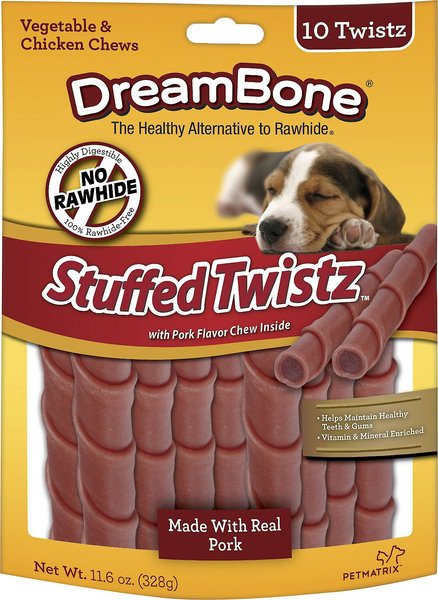 DreamBone Stuffed Twistz Pork Chews Dog Treats, 20 count slide 1 of 6