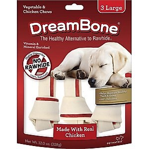 DreamBone Large Chicken Chew Bones Dog Treats, 18 count