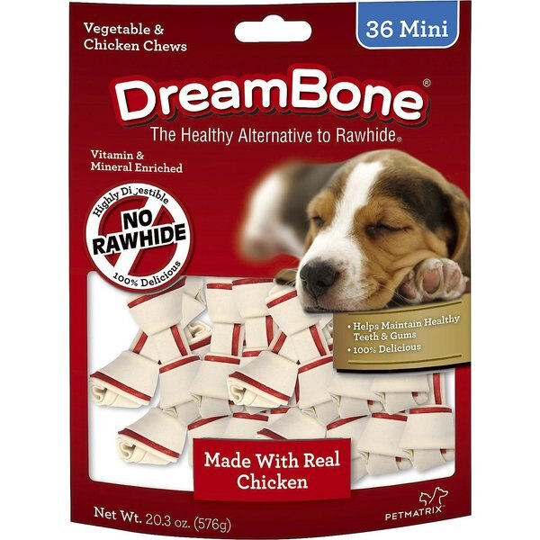 MILKBONE Gnaw Bones Mini Chicken Flavored Bone Dog Treats, 60 count