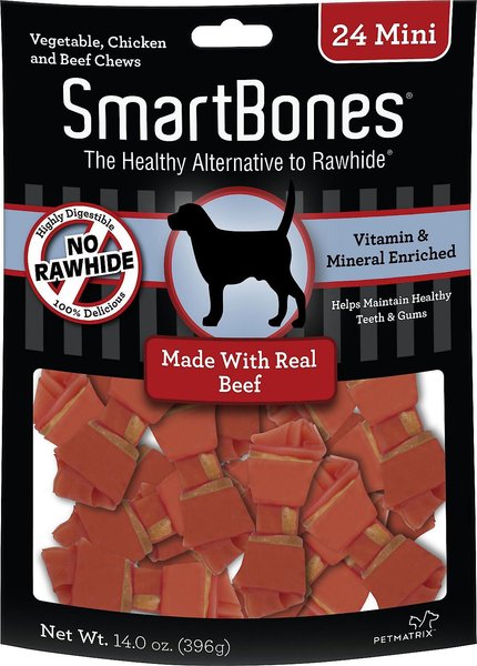SmartBones Mini Beef Chew Bones Dog Treats, 48 count slide 1 of 4