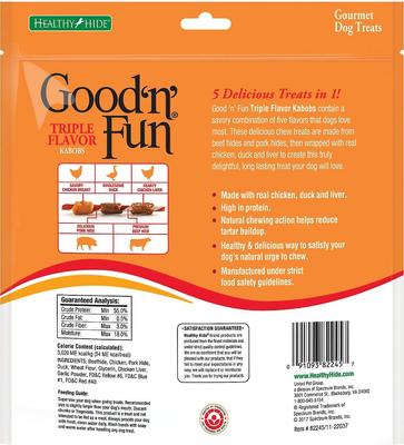Show full view: Good 'n' Fun Triple Flavor Kabobs Chicken, Duck & Chicken Liver Dog Chews, 18 count, bundle of 2 slide 3 of 8