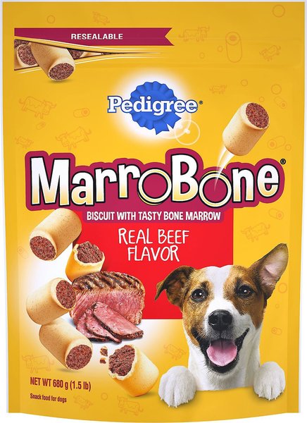 Pedigree Marrobone Real Beef Flavor Biscuit Dog Treats, 24-oz bag, bundle of 2 slide 1 of 9