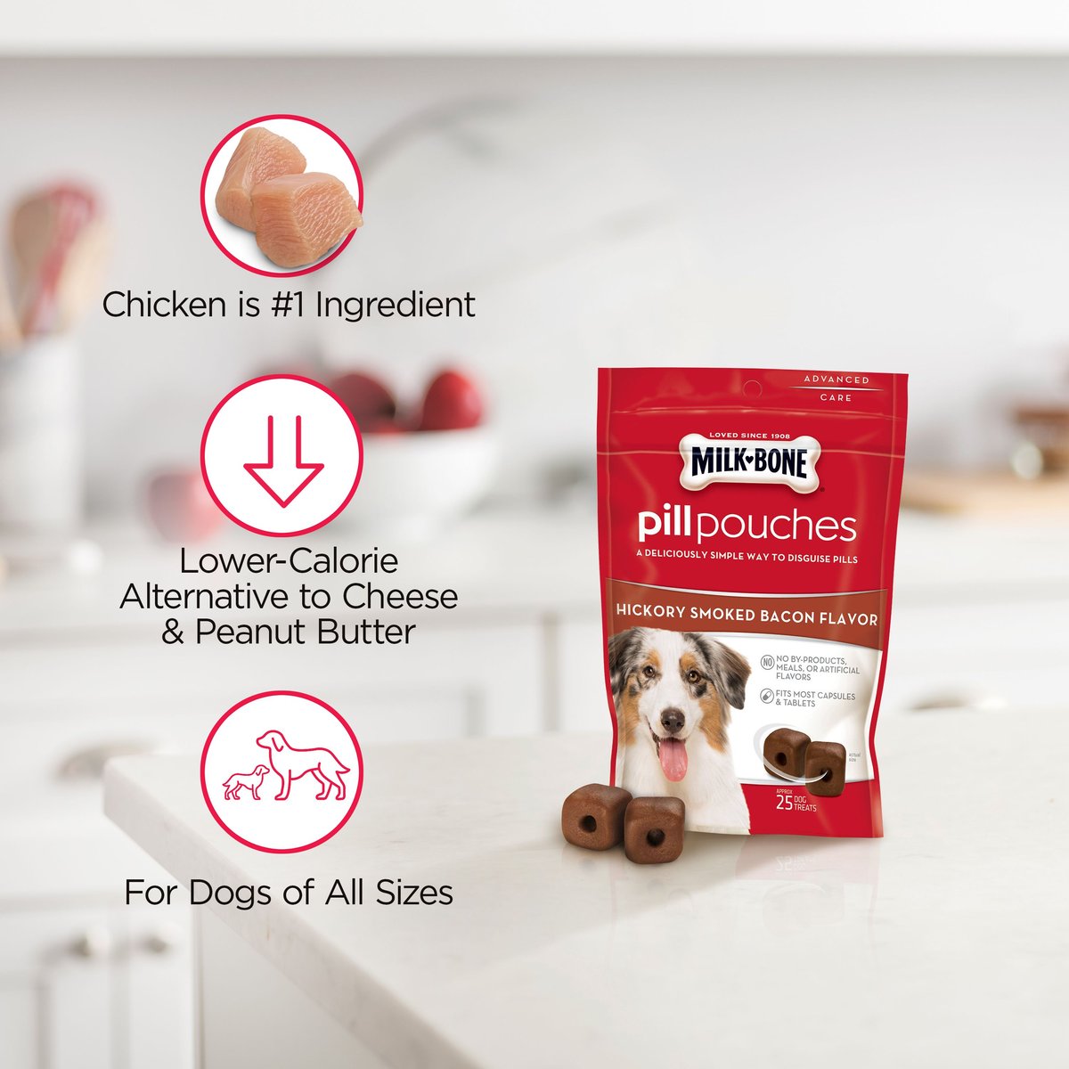 PillStashios Pill Pocket Apple Bacon Flavor Dog Treats, 32 count