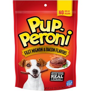 Pup-Peroni Filet Mignon & Bacon Flavors Dog Treats, 5.6-oz bag, bundle of 2