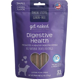 Get Naked Digestive Health Grain-Free Dental Stick Dog Treats, Small, 36 count