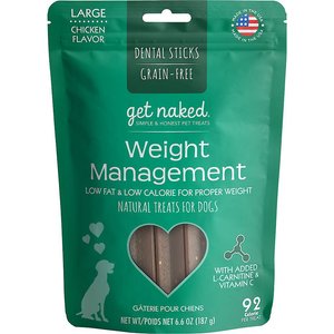 Get Naked Weight Management Large Grain-Free Chicken Flavor Dental Dog Treats, 6.6-oz bag, Count Varies, bundle of 6