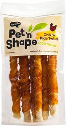 Pet 'n Shape All-Natural Chicken Hide Twists Dog Treats, Large, 15.3-oz bag, bundle of 2