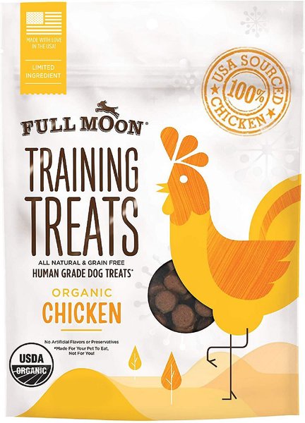 Full Moon Organic Chicken Training Grain-Free Dog Treats, 6-oz bag, bundle of 2 slide 1 of 8