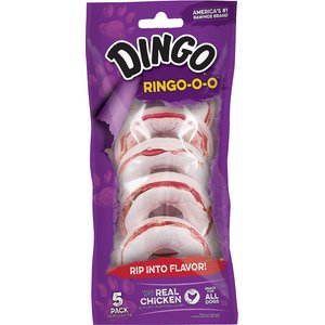 Dingo Ringo Rawhide & Meat Chew Dog Treats, 10 count