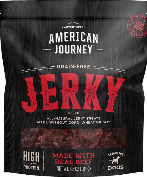 American Journey Beef Jerky Grain-Free Dog Treats, 6.5-oz bag, bundle of 2 slide 1 of 7