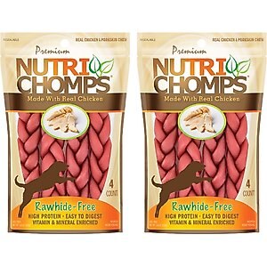 Nutri Chomps 6" Chicken Flavor Braid Dog Treats, 8 count