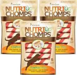 Nutri Chomps Chicken Twist with Flavor Wrap Dog Treats, 45 count