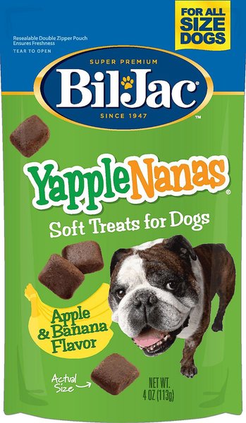Bil-Jac YappleNanas Apple & Banana Flavor Soft Dog Treats, 4-oz bag, bundle of 3 slide 1 of 6