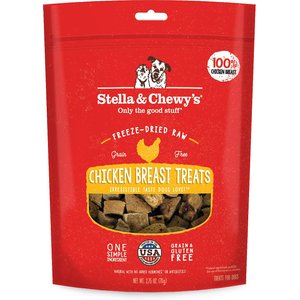 Stella & Chewy's Chicken Breast Freeze-Dried Raw Dog Treats, 2.75-oz bag, bundle of 2