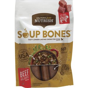 Rachael Ray Nutrish Soup Bones Beef & Barley Flavor Chews Dog Treats, 23.1-oz bag, bundle of 2