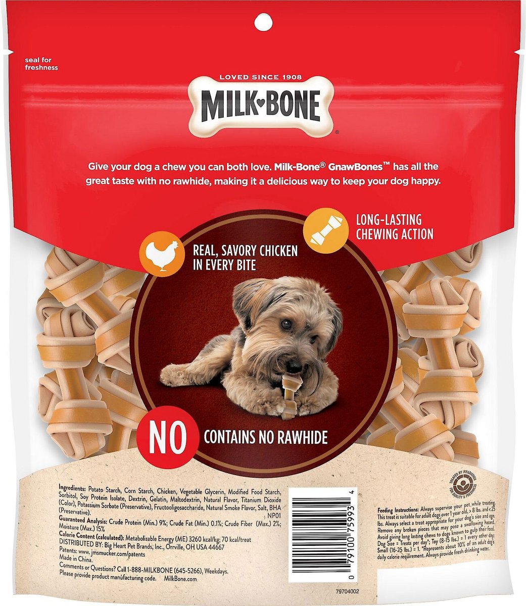 MILK-BONE Gnaw Bones Mini Chicken Flavored Bone Dog Treats, 60