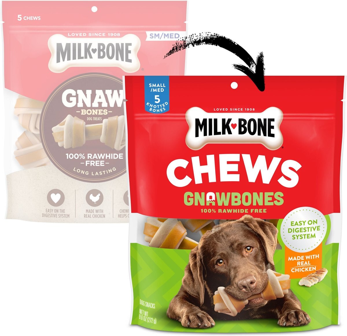 Milk-Bone Gnaw Bones Small/Medium Chicken Flavored Bone Dog Treats