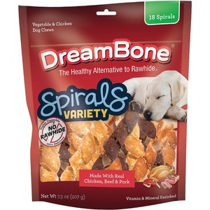 DreamBone Spirals Variety Pack Chews Dog Treats, 36 count