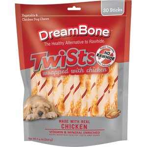 DreamBone Twists Chicken Chews Dog Treats, 60 count