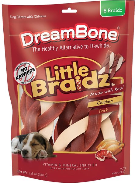 DREAMBONE Little Braidz Real Chicken Pork Chews Dog Treats 16