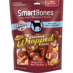 SmartBones Mini Chicken Wrapped Sticks Chicken Flavor Dog Treats, 30 count