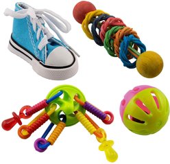 Super Bird Creations Foot Toy Bundle, Medium, 4 count