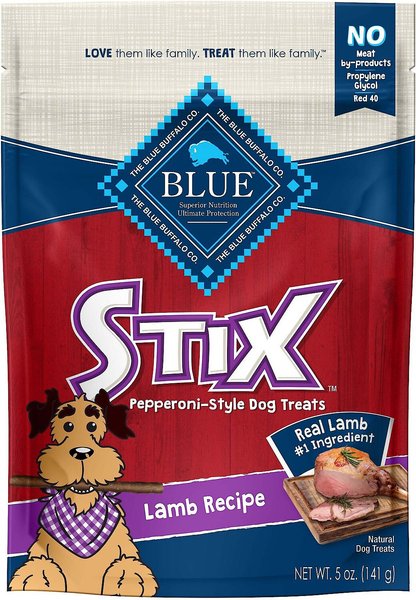 Blue Buffalo Blue Stix Lamb Recipe Pepperoni-Style Dog Treats, 5-oz bag, bundle of 3 slide 1 of 6