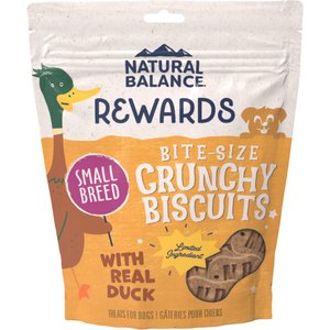 Natural Balance Rewards Crunchy Biscuits Real Duck Small Breed Dog Treats, 8-oz bag, bundle of 2