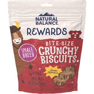 Natural Balance Rewards Crunchy Biscuits Small Breed with Real Bison Dog Treats, 8-oz bag, bundle of 2