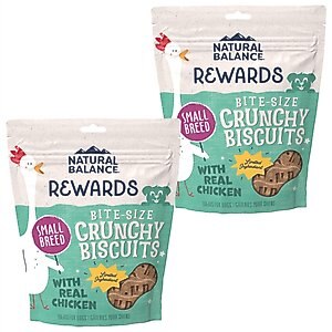 Natural Balance Rewards Crunchy Biscuits Small Breed with Real Chicken Dog Treats, 8-oz bag, bundle of 2