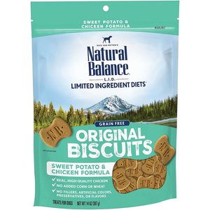 Natural Balance L.I.T. Limited Ingredient Grain-Free Treats Sweet Potato & Chicken Formula Dog Treats, Regular Breed, 14-oz bag, bundle of 2