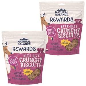 Natural Balance Rewards Crunchy Biscuits Small Breed with Real Venison Dog Treats, 8-oz bag, bundle of 2