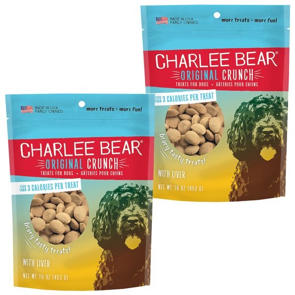 CHARLEE BEAR Liver Flavor Dog Treats, 16oz bag, bundle of 2