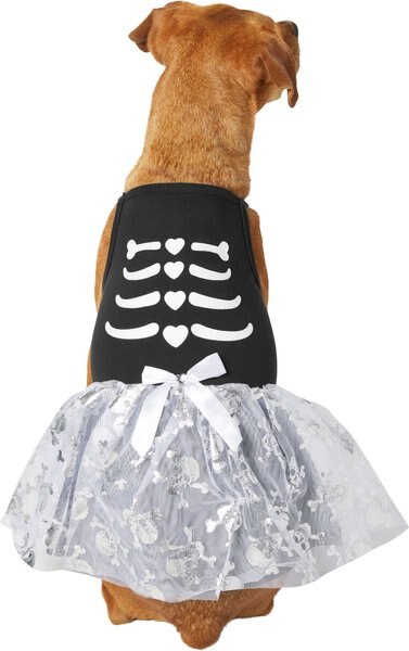 Frisco Silver Metallic Skull Dog & Cat Dress, Small slide 1 of 7