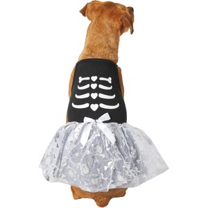 Frisco Silver Metallic Skull Dog & Cat Dress, Medium