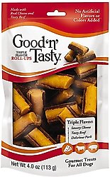 Good 'n' Tasty Triple Flavor Roll-Ups Dog Treats, 4-oz bag