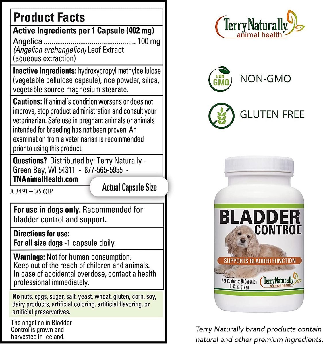 TERRY NATURALLY ANIMAL HEALTH Bladder Control Dog Supplement, 30 count